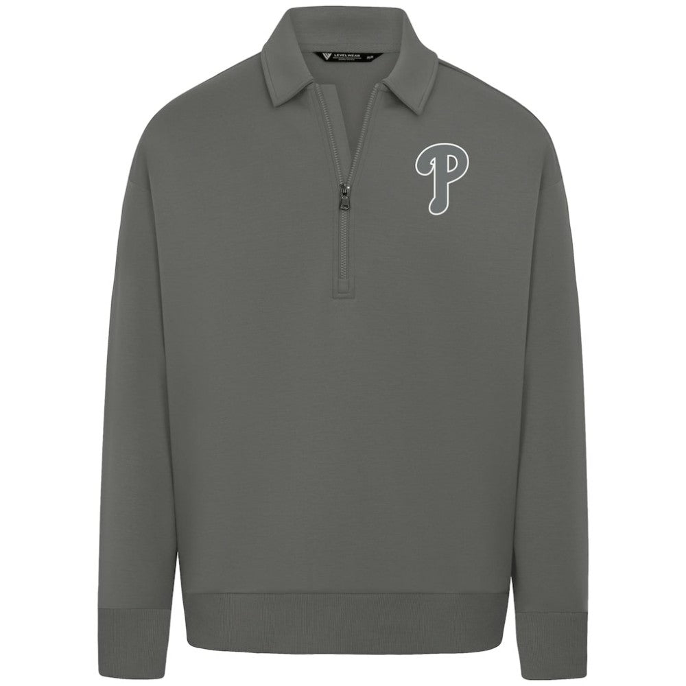 Philadelphia Phillies Levelwear Women's Canmore Chenille Logo Quarter-Zip Top - MLB
