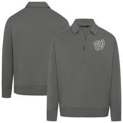 Washington Nationals Levelwear Women's Canmore Chenille Logo Quarter-Zip Top - MLB