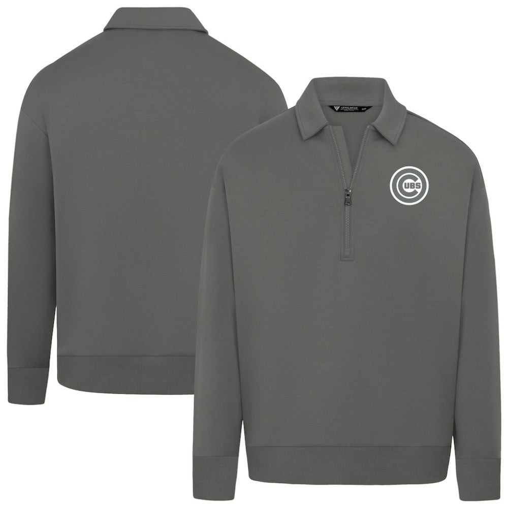 Chicago Cubs Levelwear Women's Canmore Chenille Logo Quarter-Zip Top - MLB