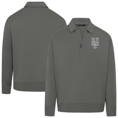 New York Mets Levelwear Women's Canmore Chenille Logo Quarter-Zip Top - MLB