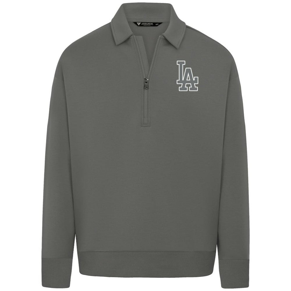 Los Angeles Dodgers Levelwear Women's Canmore Chenille Logo Quarter-Zip Top - MLB
