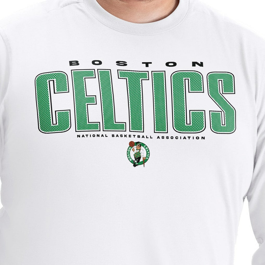 Boston Celtics G-III Sports by Carl Banks Adaptive Printed Mesh Effect Long Sleeve T-Shirt White - NBA