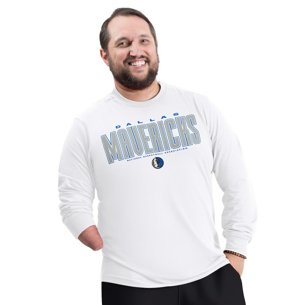 Dallas Mavericks G-III Sports by Carl Banks Adaptive Printed Mesh Effect Long Sleeve T-Shirt White - NBA