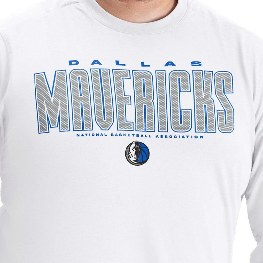 Dallas Mavericks G-III Sports by Carl Banks Adaptive Printed Mesh Effect Long Sleeve T-Shirt White - NBA