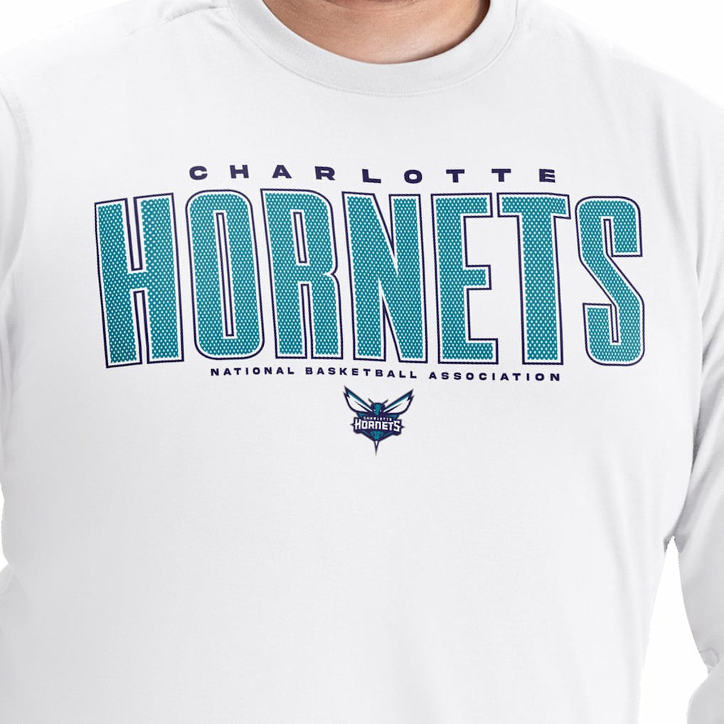 Charlotte Hornets G-III Sports by Carl Banks Adaptive Printed Mesh Effect Long Sleeve T-Shirt White - NBA