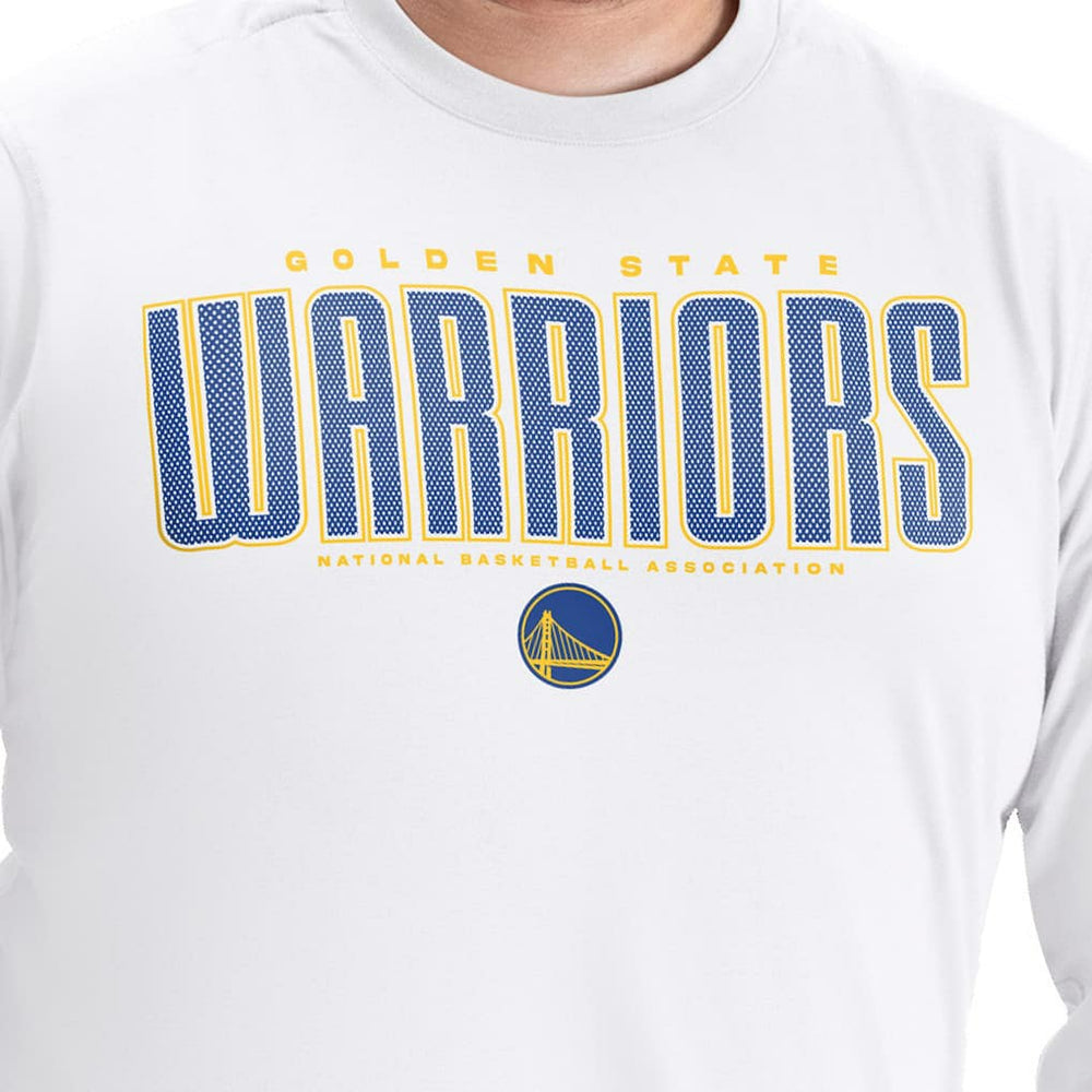 Golden State Warriors G-III Sports by Carl Banks Adaptive Printed Mesh Effect Long Sleeve T-Shirt White - NBA