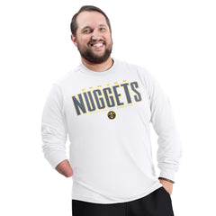 Denver Nuggets G-III Sports by Carl Banks Adaptive Printed Mesh Effect Long Sleeve T-Shirt White - NBA