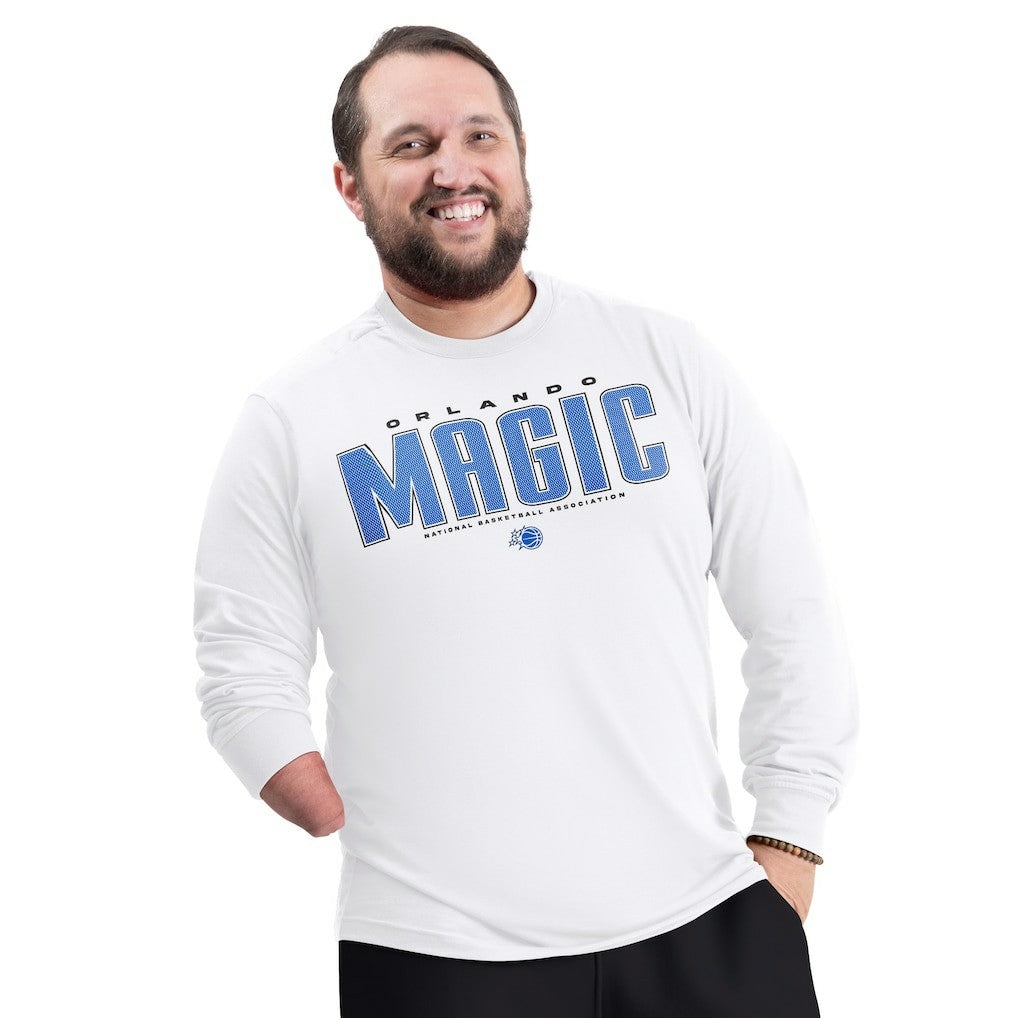 Orlando Magic G-III Sports by Carl Banks Adaptive Printed Mesh Effect Long Sleeve T-Shirt White - NBA
