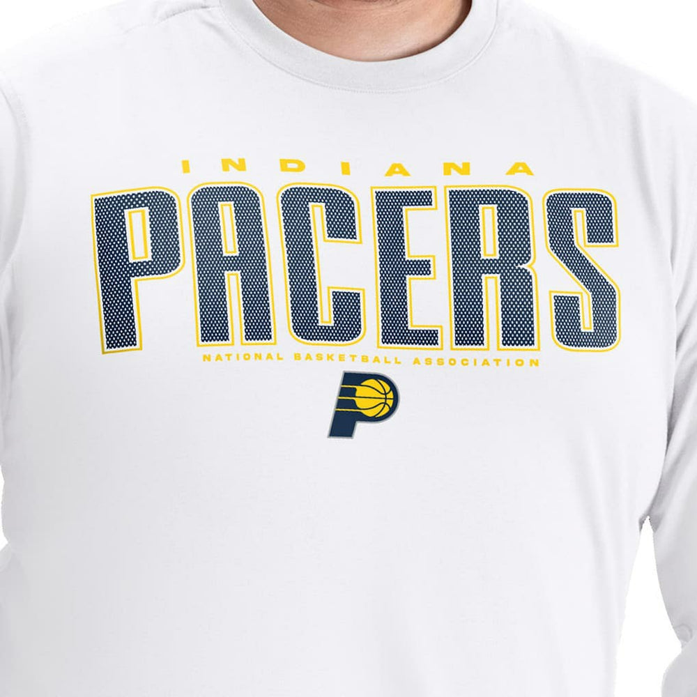 Indiana Pacers G-III Sports by Carl Banks Adaptive Printed Mesh Effect Long Sleeve T-Shirt White - NBA