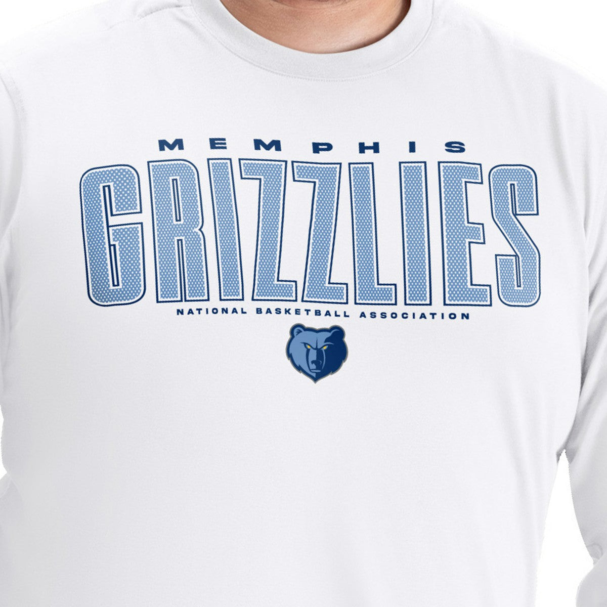 Memphis Grizzlies G-III Sports by Carl Banks Adaptive Printed Mesh Effect Long Sleeve T-Shirt White - NBA