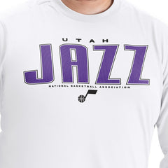 Utah Jazz G-III Sports by Carl Banks Adaptive Printed Mesh Effect Long Sleeve T-Shirt White - NBA