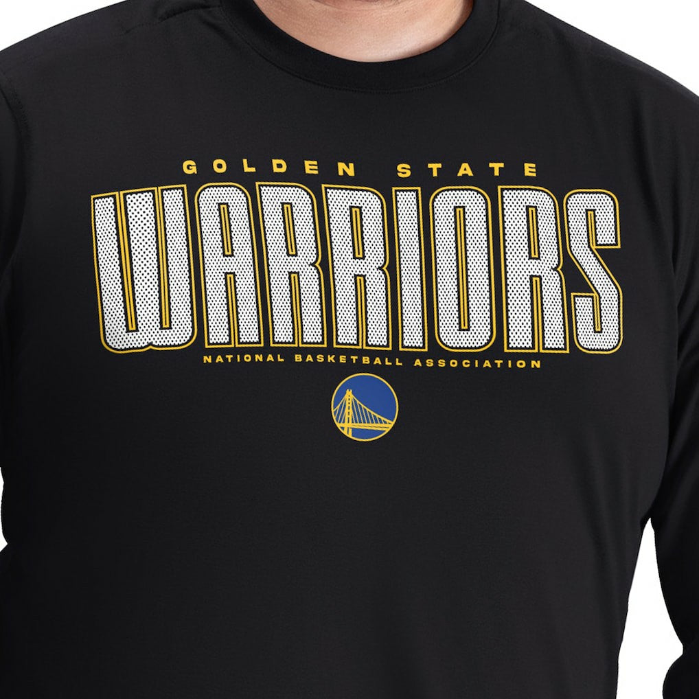 Golden State Warriors G-III Sports by Carl Banks Adaptive Printed Mesh Effect Long Sleeve T-Shirt Black - NBA