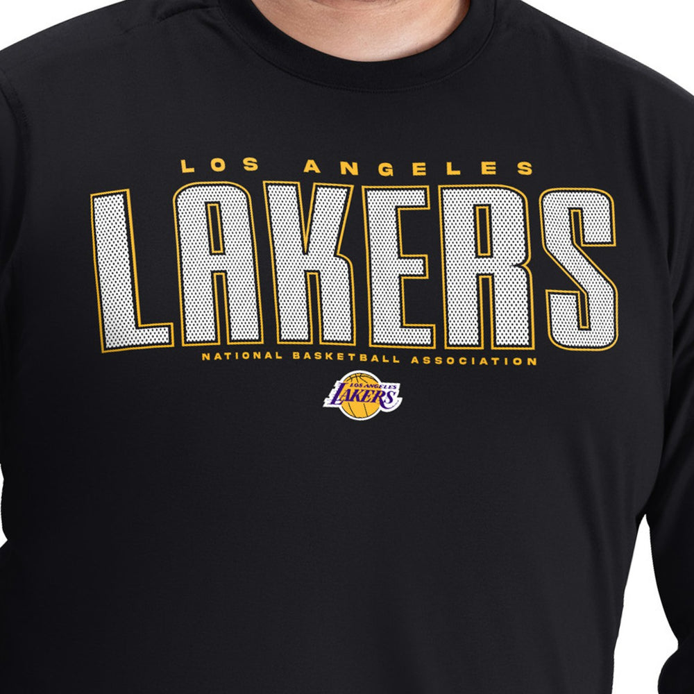 Los Angeles Lakers G-III Sports by Carl Banks Adaptive Printed Mesh Effect Long Sleeve T-Shirt Black - NBA