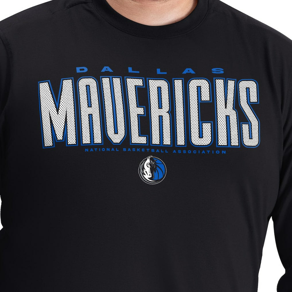 Dallas Mavericks G-III Sports by Carl Banks Adaptive Printed Mesh Effect Long Sleeve T-Shirt Black - NBA