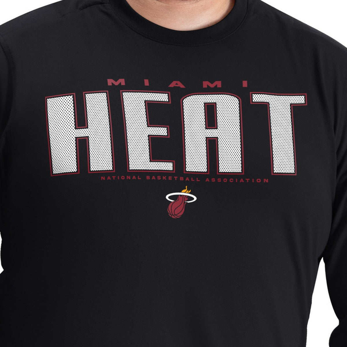 Miami Heat G-III Sports by Carl Banks Adaptive Printed Mesh Effect Long Sleeve T-Shirt Black - NBA