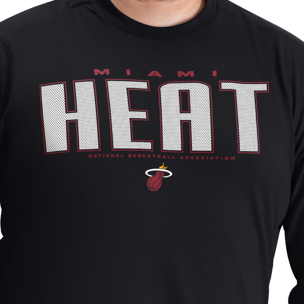 Miami Heat G-III Sports by Carl Banks Adaptive Printed Mesh Effect Long Sleeve T-Shirt Black - NBA