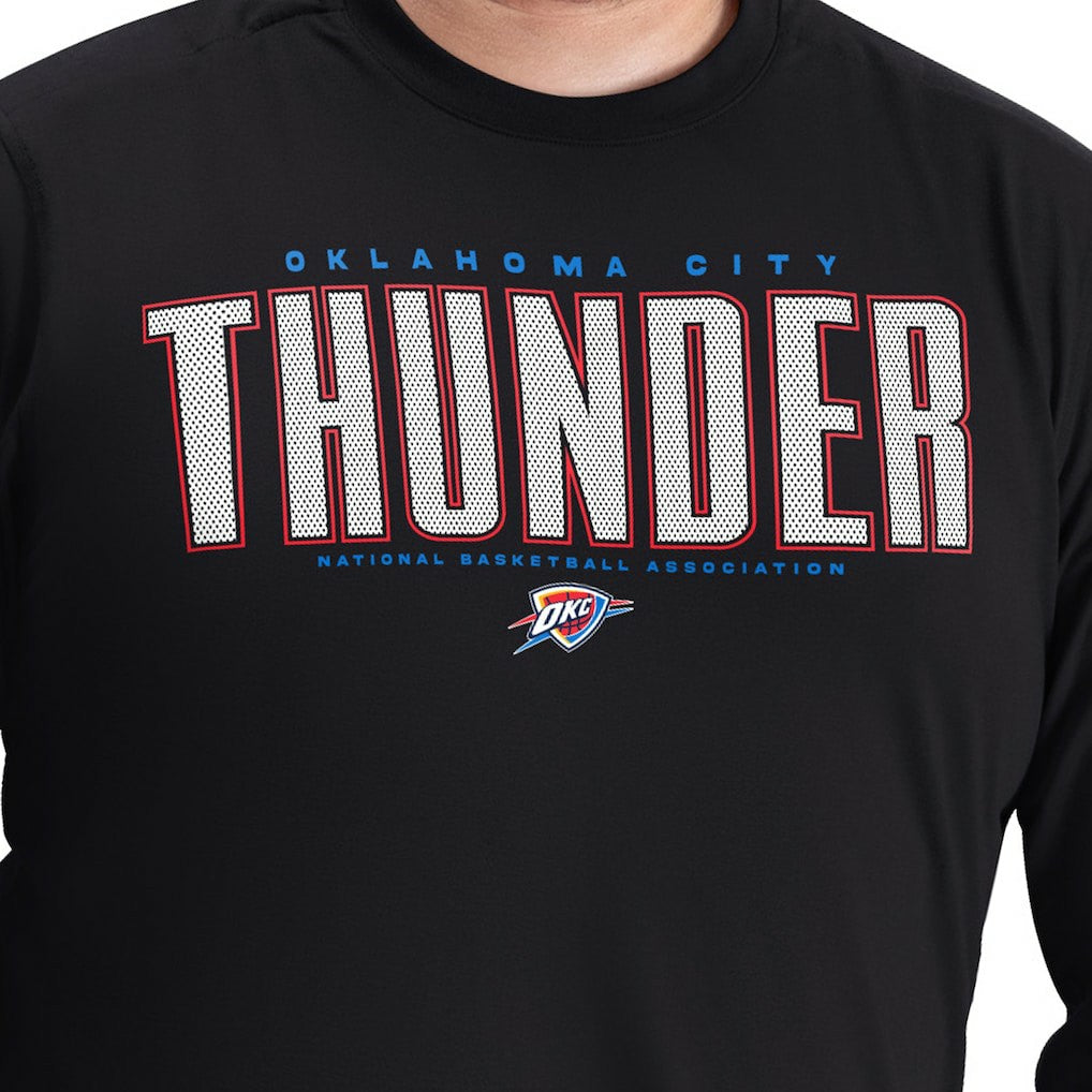 Oklahoma City Thunder G-III Sports by Carl Banks Adaptive Printed Mesh Effect Long Sleeve T-Shirt Black - NBA