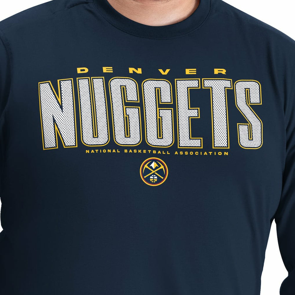 Denver Nuggets G-III Sports by Carl Banks Adaptive Printed Mesh Effect Long Sleeve T-Shirt Navy - NBA