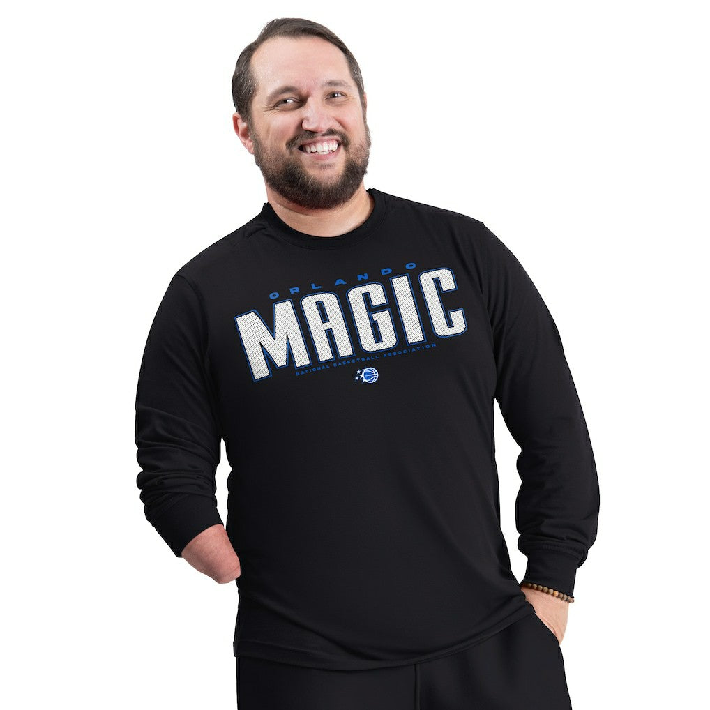 Orlando Magic G-III Sports by Carl Banks Adaptive Printed Mesh Effect Long Sleeve T-Shirt Black - NBA