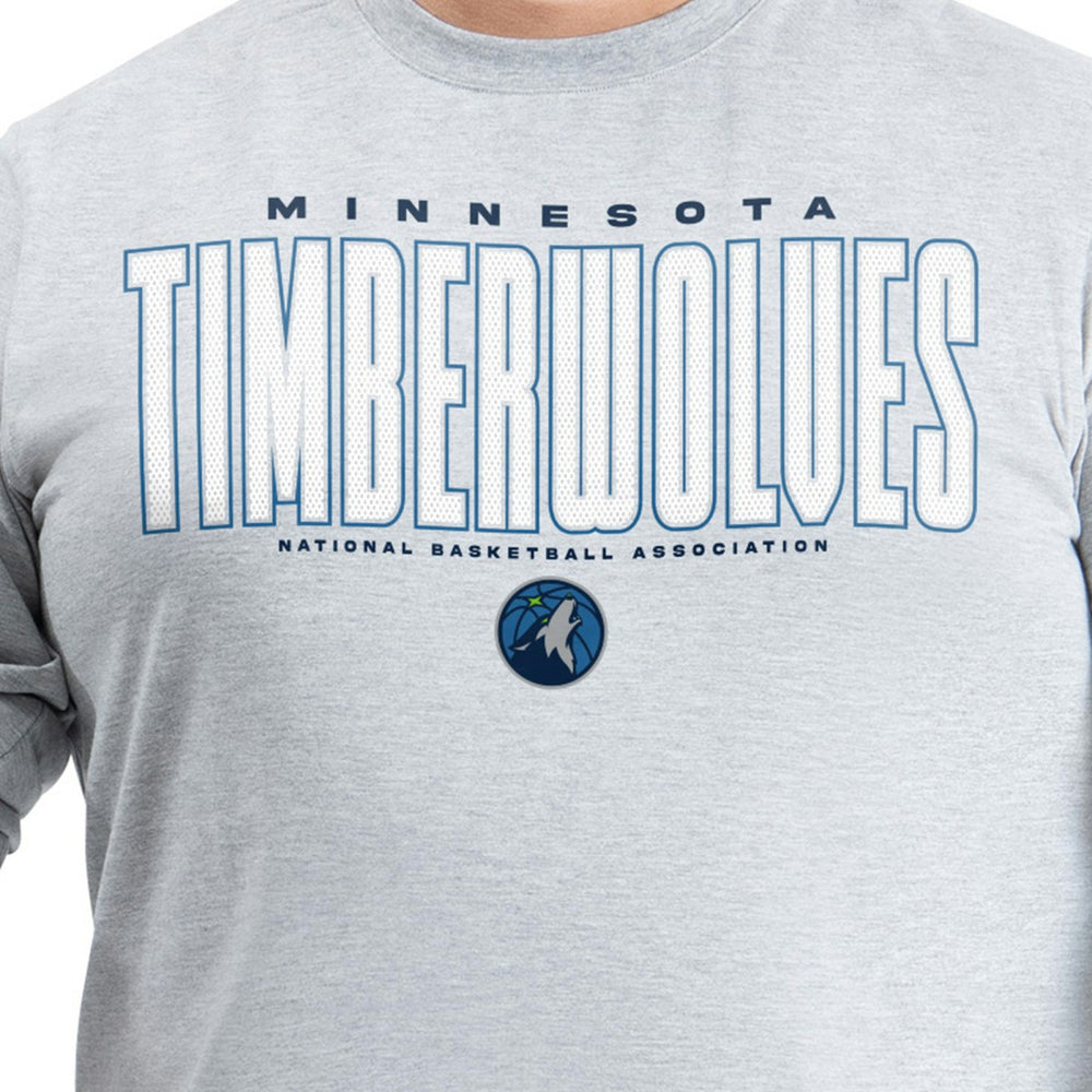 Minnesota Timberwolves G-III Sports by Carl Banks Adaptive Printed Mesh Effect Long Sleeve T-Shirt Gray - NBA
