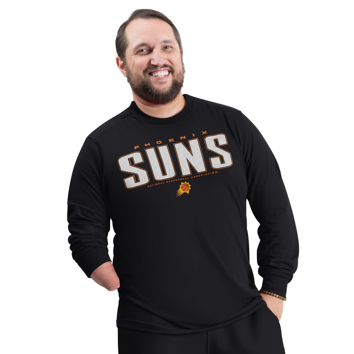 Phoenix Suns G-III Sports by Carl Banks Adaptive Printed Mesh Effect Long Sleeve T-Shirt Black - NBA