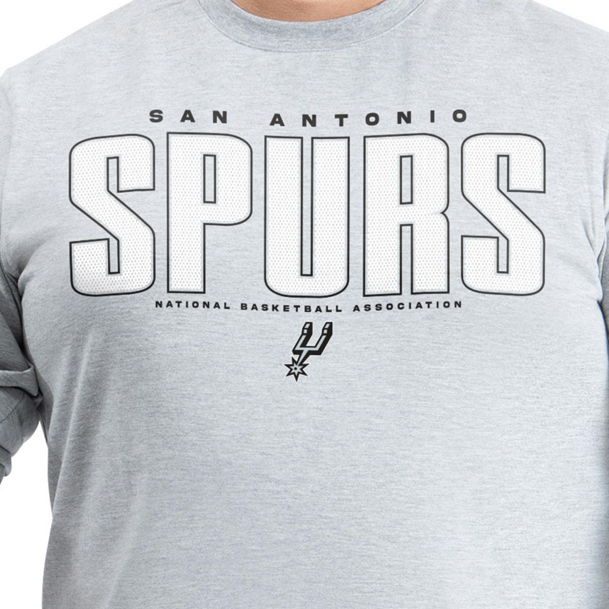 San Antonio Spurs G-III Sports by Carl Banks Adaptive Printed Mesh Effect Long Sleeve T-Shirt Gray - NBA