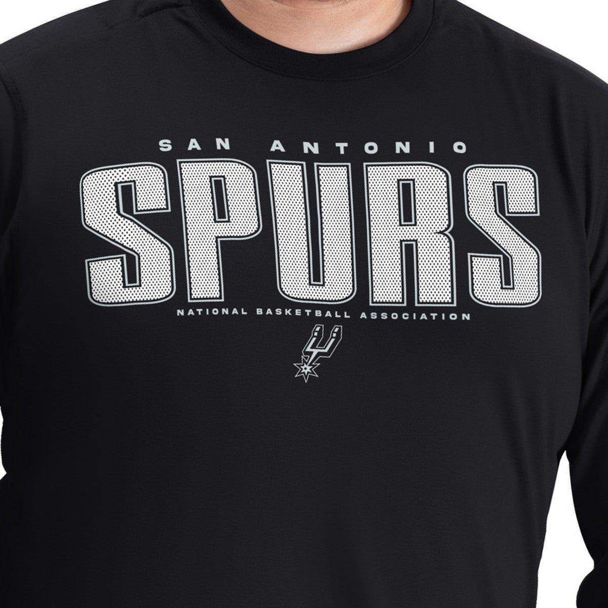 San Antonio Spurs G-III Sports by Carl Banks Adaptive Printed Mesh Effect Long Sleeve T-Shirt Black - NBA