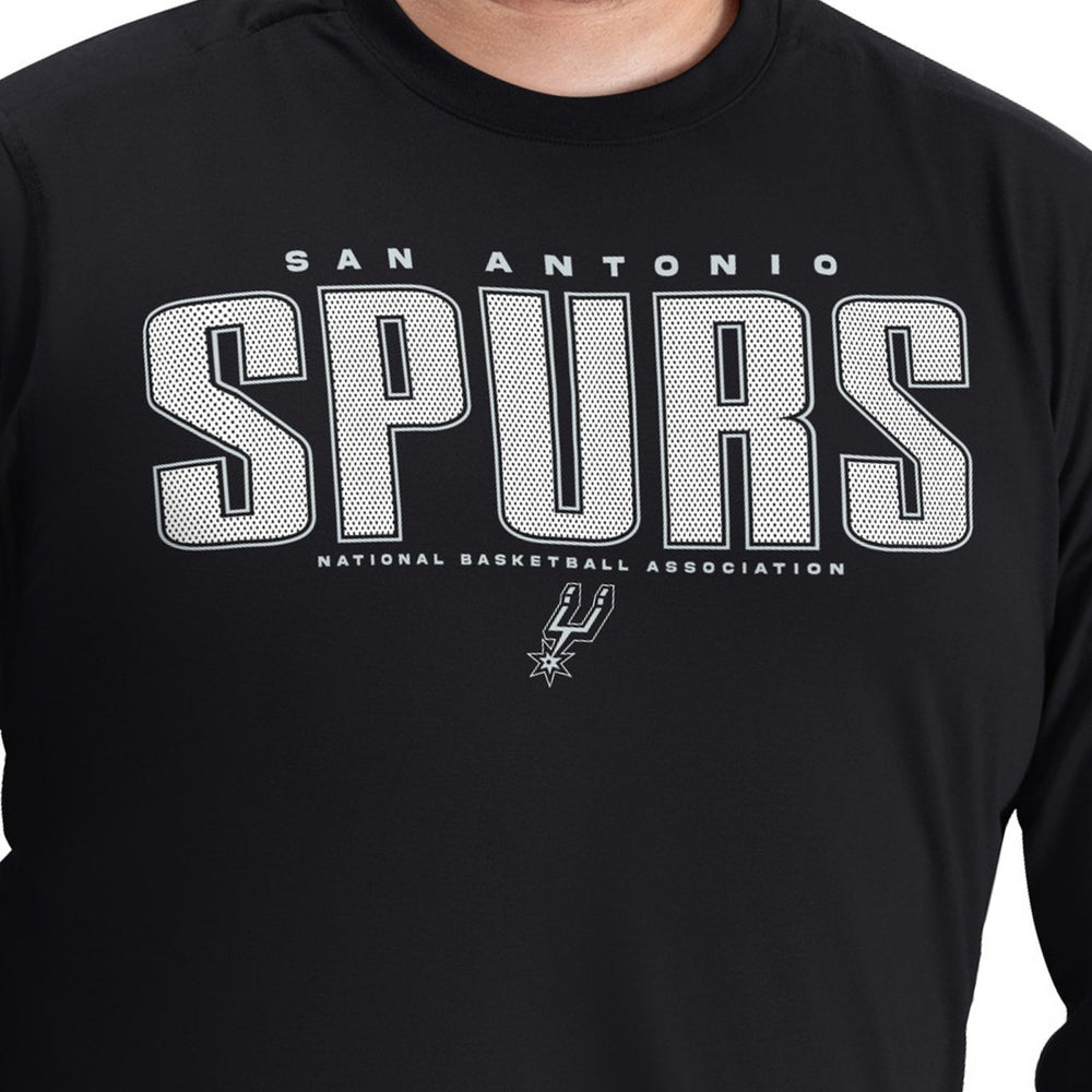 San Antonio Spurs G-III Sports by Carl Banks Adaptive Printed Mesh Effect Long Sleeve T-Shirt Black - NBA