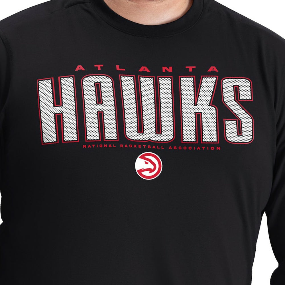 Atlanta Hawks G-III Sports by Carl Banks Adaptive Printed Mesh Effect Long Sleeve T-Shirt Black - NBA