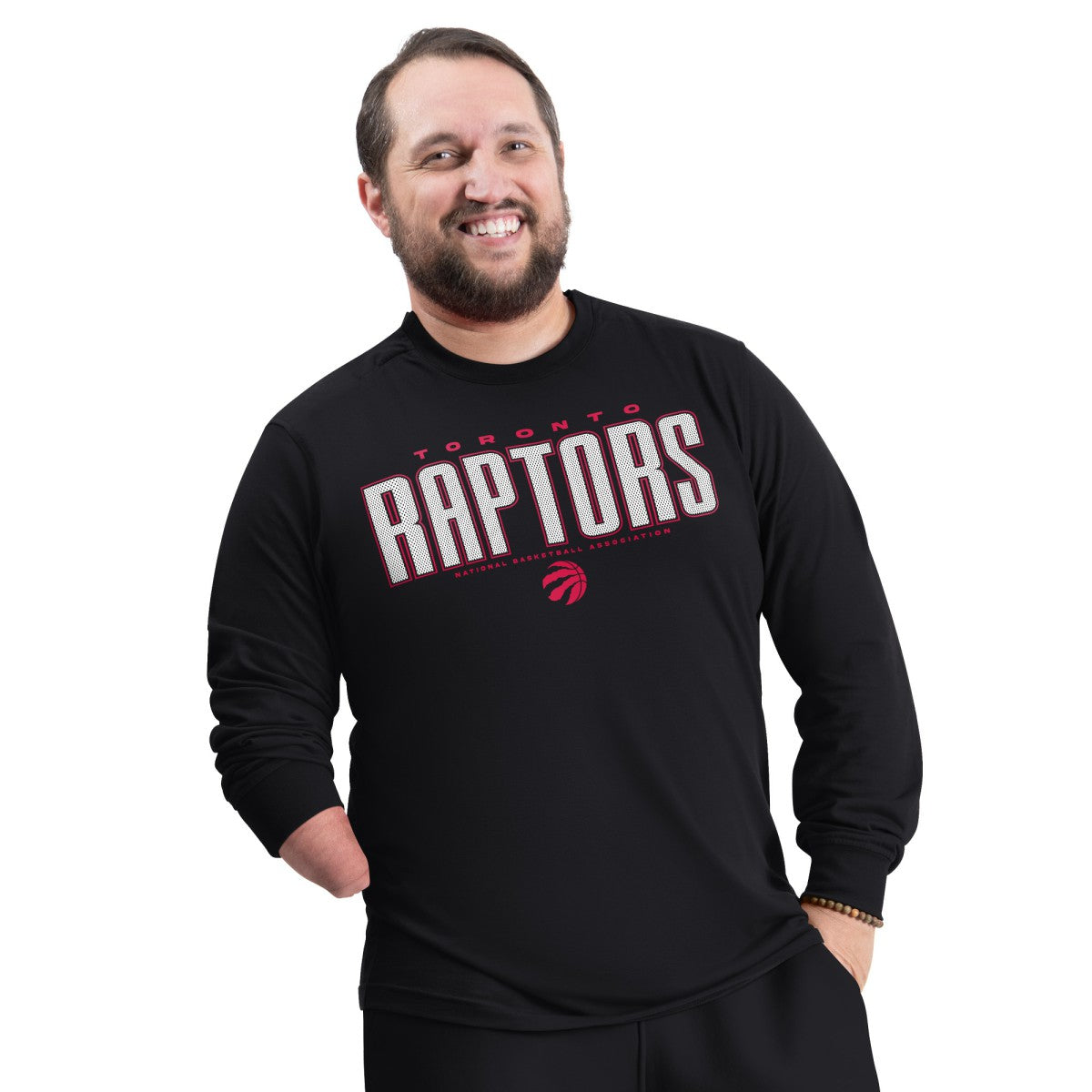 Toronto Raptors G-III Sports by Carl Banks Adaptive Printed Mesh Effect Long Sleeve T-Shirt Black - NBA