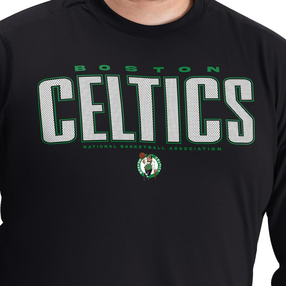 Boston Celtics G-III Sports by Carl Banks Adaptive Printed Mesh Effect Long Sleeve T-Shirt Black - NBA