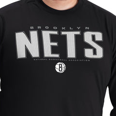 Brooklyn Nets G-III Sports by Carl Banks Adaptive Printed Mesh Effect Long Sleeve T-Shirt Black - NBA