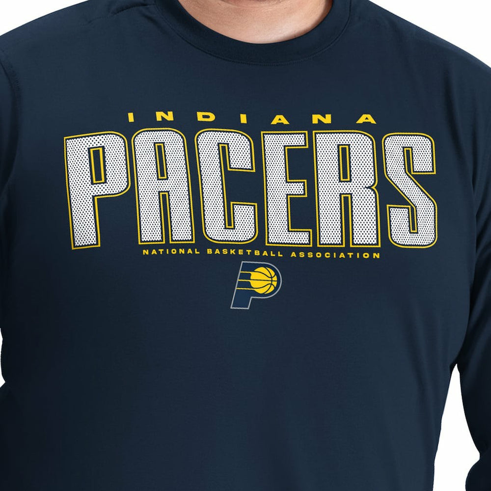 Indiana Pacers G-III Sports by Carl Banks Adaptive Printed Mesh Effect Long Sleeve T-Shirt Navy - NBA