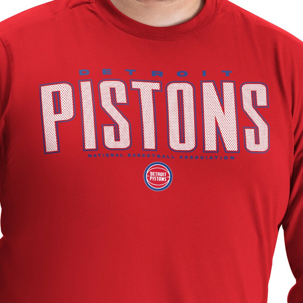 Detroit Pistons G-III Sports by Carl Banks Adaptive Printed Mesh Effect Long Sleeve T-Shirt Red - NBA