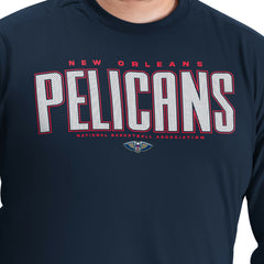 New Orleans Pelicans G-III Sports by Carl Banks Adaptive Printed Mesh Effect Long Sleeve T-Shirt Navy - NBA