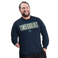 Minnesota Timberwolves G-III Sports by Carl Banks Adaptive Printed Mesh Effect Long Sleeve T-Shirt Navy - NBA
