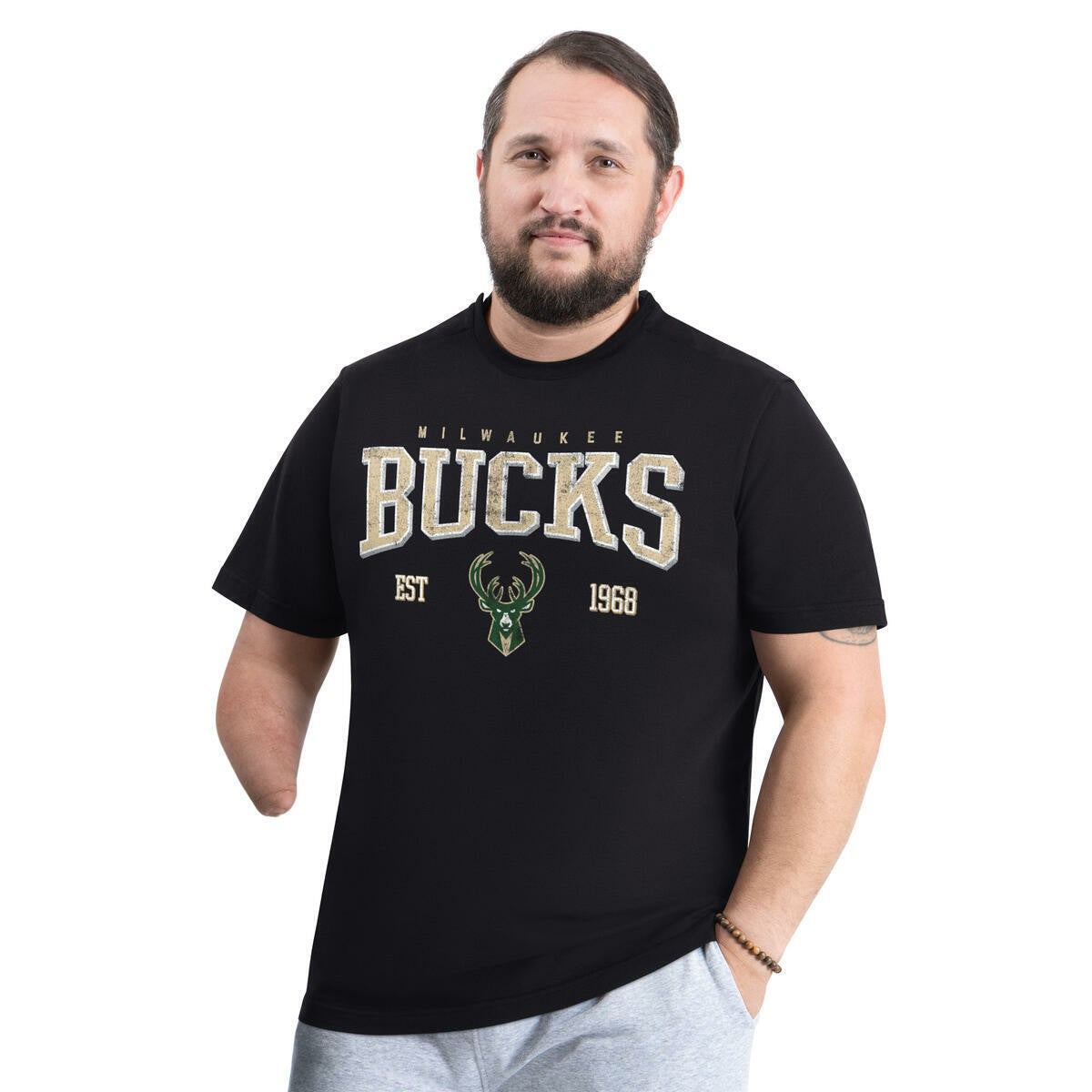 Milwaukee Bucks G-III Sports by Carl Banks Adaptive Classic Team Spirit Short Sleeve T-Shirt Black - NBA