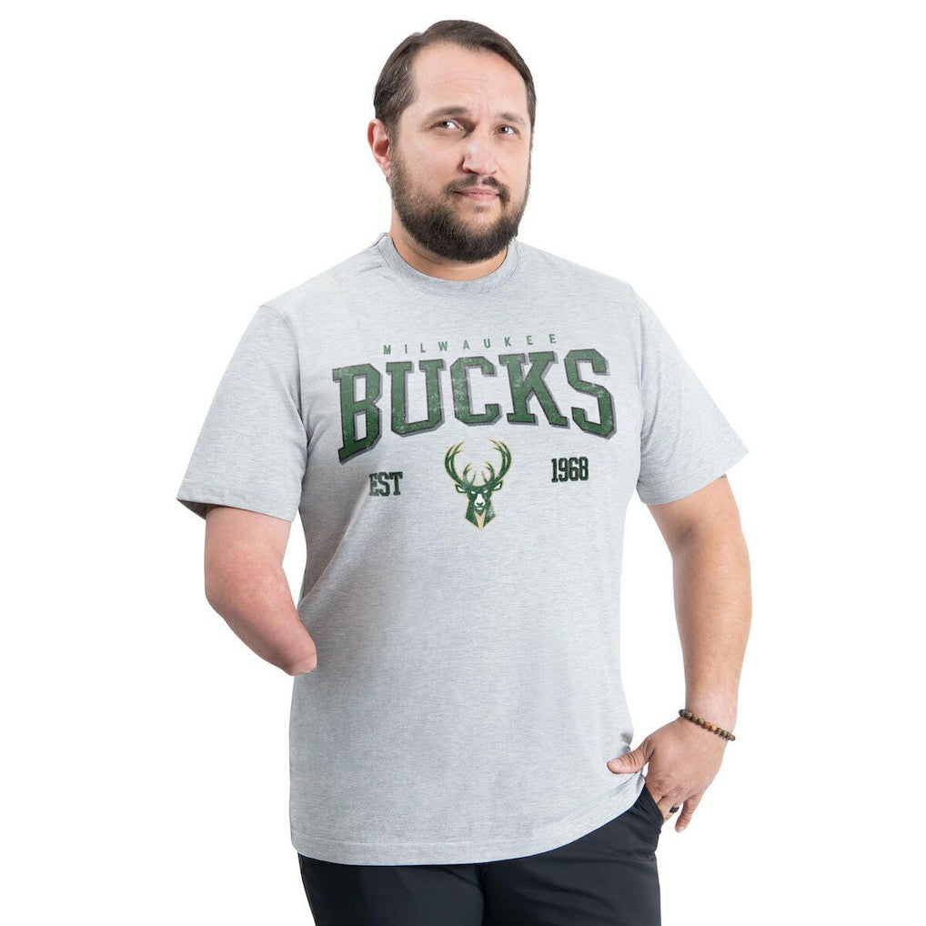 Milwaukee Bucks G-III Sports by Carl Banks Adaptive Classic Team Spirit Short Sleeve T-Shirt Gray - NBA
