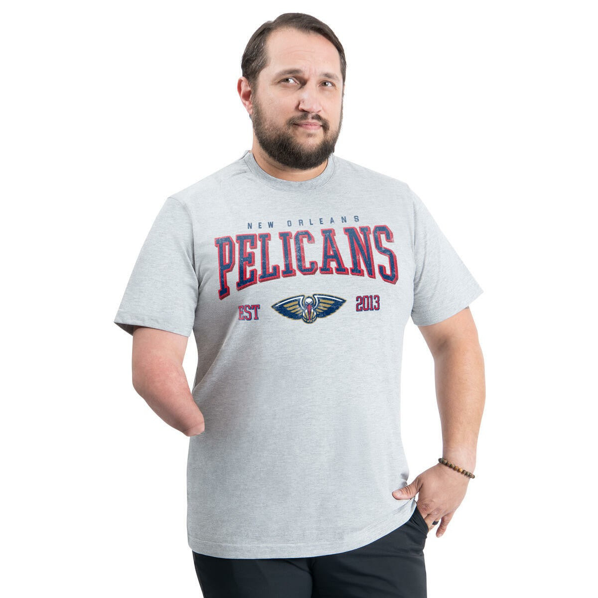 New Orleans Pelicans G-III Sports by Carl Banks Adaptive Classic Team Spirit Short Sleeve T-Shirt Gray - NBA