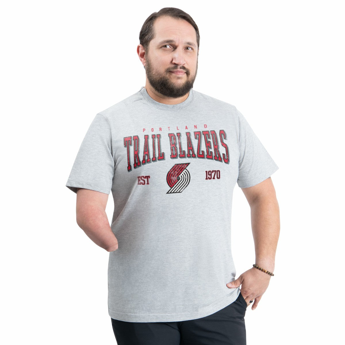 Portland Trail Blazers G-III Sports by Carl Banks Adaptive Classic Team Spirit Short Sleeve T-Shirt Gray - NBA