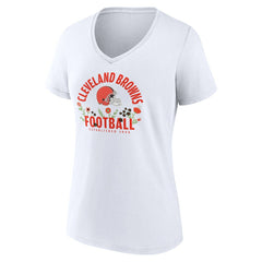 Shedeur Sanders Cleveland Browns Women's Floral Name & Number V-Neck T-Shirt White | NFL