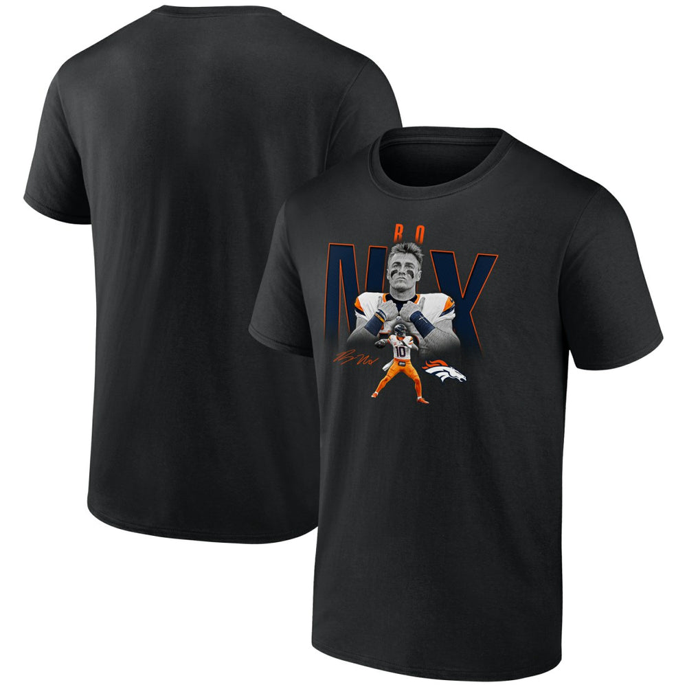 Bo Nix Denver Broncos Humble Shadow Player Graphic T-Shirt Black | NFL