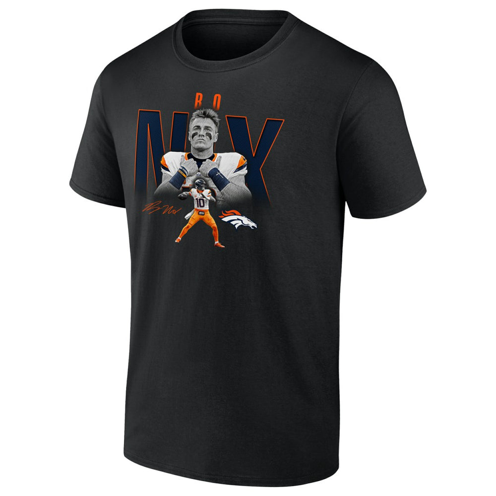 Bo Nix Denver Broncos Humble Shadow Player Graphic T-Shirt Black | NFL
