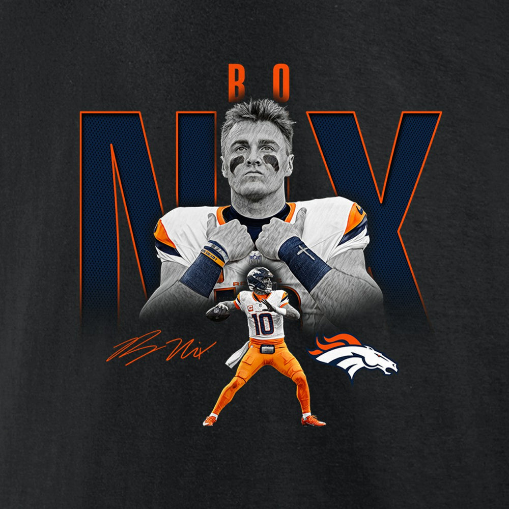 Bo Nix Denver Broncos Humble Shadow Player Graphic T-Shirt Black | NFL