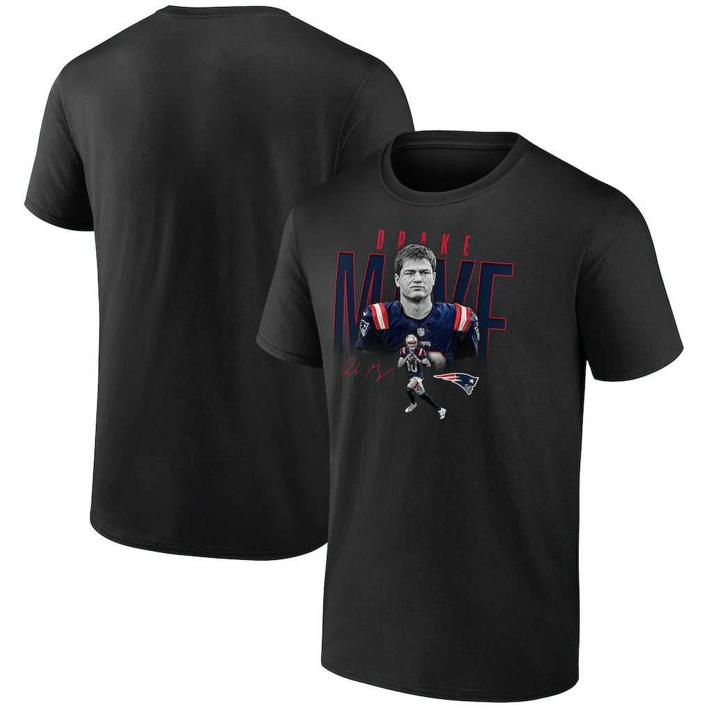 Drake Maye New England Patriots Humble Shadow Player Graphic T-Shirt Black | NFL