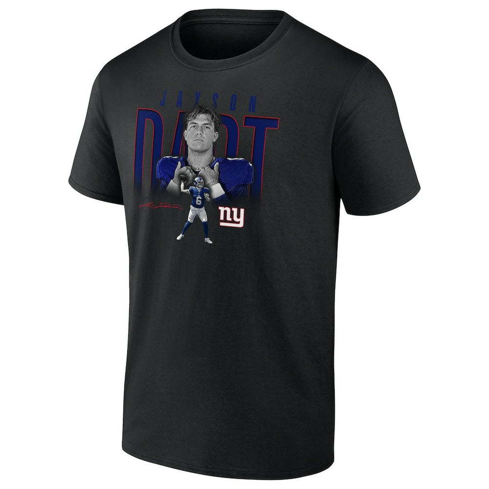 Jaxson Dart New York Giants Humble Shadow Player Graphic T-Shirt Black | NFL