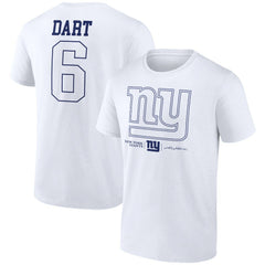 Jaxson Dart New York Giants Tonal Name & Number T-Shirt White | NFL