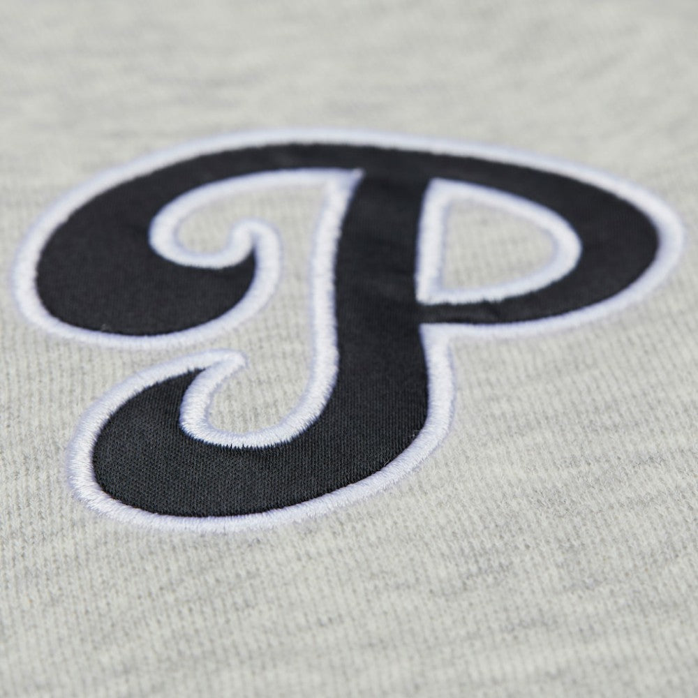 Philadelphia Phillies Mitchell & Ness Women's Cooperstown Collection V-Neck Cropped Toggle Sweatshirt - MLB