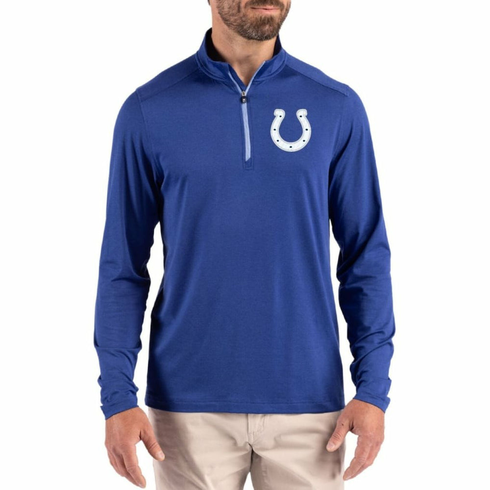 Indianapolis Colts Cutter & Buck Coastline Epic Comfort Recycled Quarter-Zip Pullover Royal | NFL