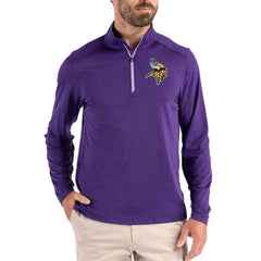 Minnesota Vikings Cutter & Buck Coastline Epic Comfort Recycled Quarter-Zip Pullover Purple | NFL